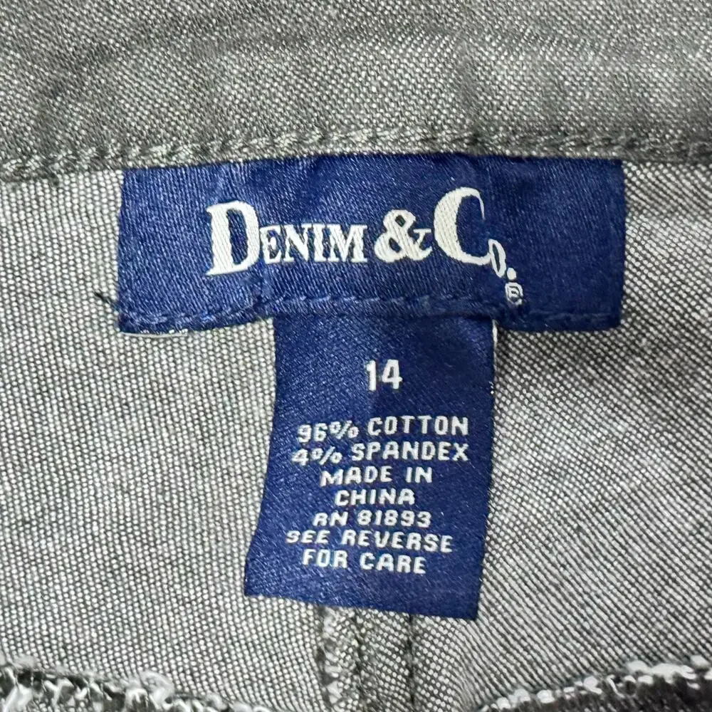 QVC Denim & Co NWT Army Green Jeans size‎ 14 Straight Leg Stretch